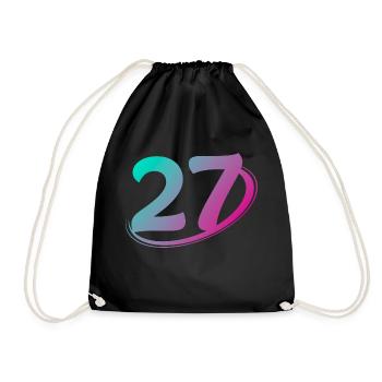 Number 27 multicolor - Drawstring Bag - black - Front