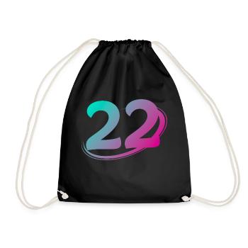 Number 22 multicolor - Drawstring Bag - black - Front