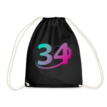 Numéro 34 multicolore - Sac de sport léger - noir - Devant