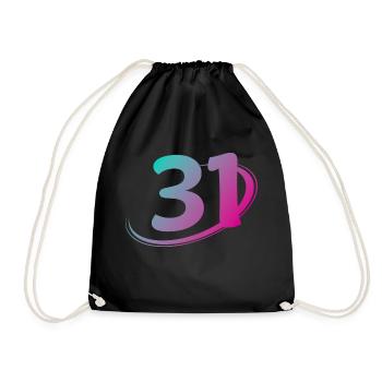 Number 31 multicolor - Drawstring Bag - black - Front