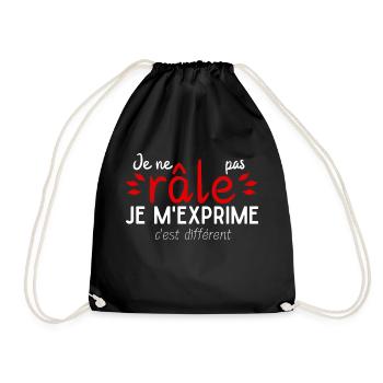 Je ne rale pas je m'exprime c'est différent drôle - Sac de sport léger - noir - Devant