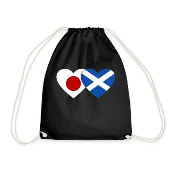 Japan Schottland Flagge Herz - Turnbeutel - Schwarz - Vorne