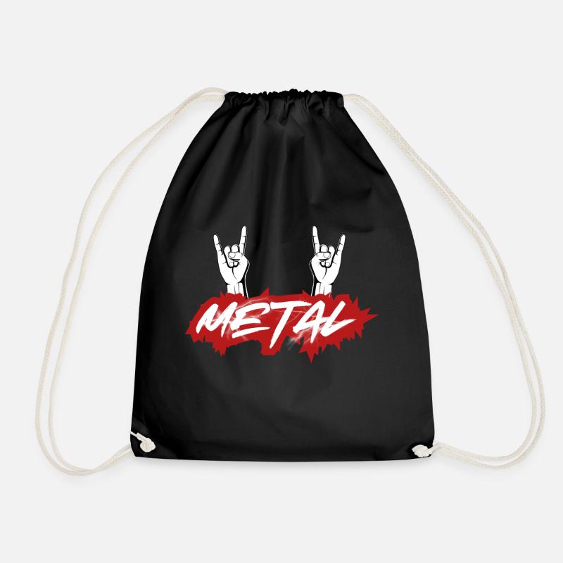 METAL - Drawstring Bag - black