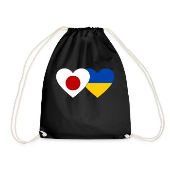 Japon Ukraine Drapeau Coeur - Sac de sport léger - noir - Devant