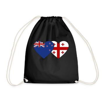 Nouvelle-Zélande Géorgie Drapeau Coeur - Sac de sport léger - noir - Devant