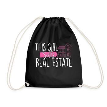 Cette fille vend des biens immobiliers - Agent immobilier - Sac de sport léger - noir - Devant