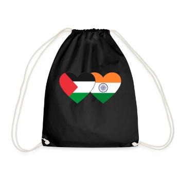 Drapeau de la Palestine et de l’Inde - Sac de sport léger - noir - Devant