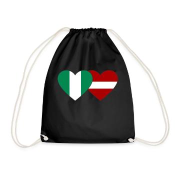 Nigeria Lettonie Drapeau Coeur - Sac de sport léger - noir - Devant