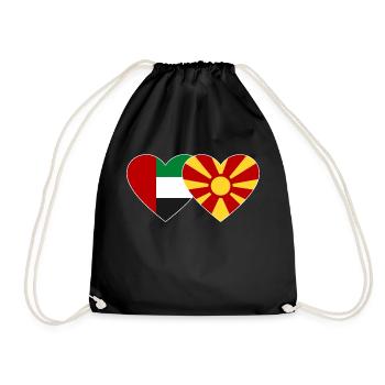 Vereinigte Arabische Emirate Mazedonien Flagge - Turnbeutel - Schwarz - Vorne