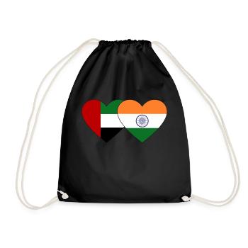Vereinigte Arabische Emirate Indien Flagge Herz - Turnbeutel - Schwarz - Vorne