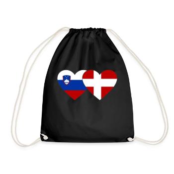 Slovénie Danemark Drapeau Coeur - Sac de sport léger - noir - Devant