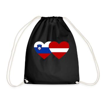 Slovénie Lettonie Drapeau Coeur - Sac de sport léger - noir - Devant