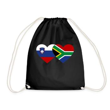 Slowenien Südafrika Flagge Herz - Turnbeutel - Schwarz - Vorne