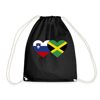 Slovénie Jamaïque Drapeau Coeur - Sac de sport léger - noir - Devant
