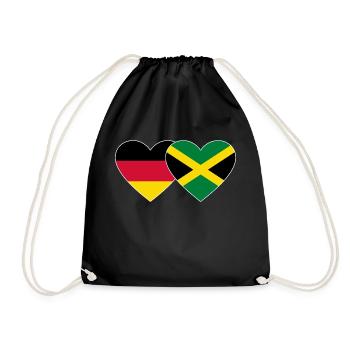 Allemagne Jamaïque Drapeau Coeur - Sac de sport léger - noir - Devant