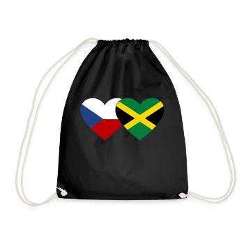 République tchèque Jamaïque Drapeau Coeur - Sac de sport léger - noir - Devant