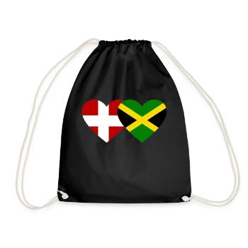 Danemark Jamaïque Drapeau Coeur - Sac de sport léger - noir - Devant
