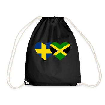Suède Jamaïque Drapeau Coeur - Sac de sport léger - noir - Devant