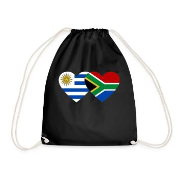 Uruguay Afrique du Sud Drapeau Coeur - Sac de sport léger - noir - Devant