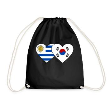Uruguay Südkorea Flagge Herz - Turnbeutel - Schwarz - Vorne