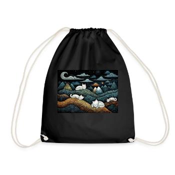Night Cats Wonderland - Sac de sport léger - noir - Devant
