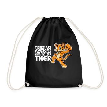 Tigers Are Awesome I'm Awesome Tiger Lover - Drawstring Bag - black - Front