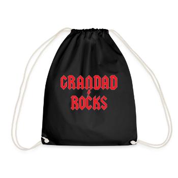 GRANDAD ROCKS - Drawstring Bag - black - Front
