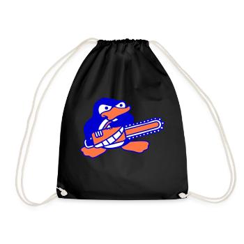 Dangereuse tronçonneuse pingouin Nasty Angry Saw - Sac de sport léger - noir - Devant