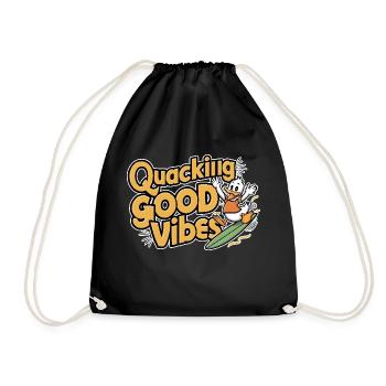 Quacking Good Vbes - Drawstring Bag - black - Front