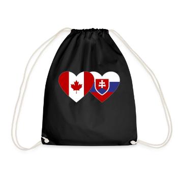 Kanada Slowakei Flagge Herz - Turnbeutel - Schwarz - Vorne