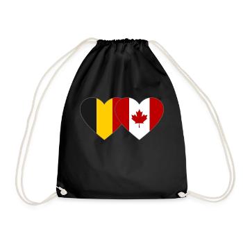 Belgique Canada Drapeau Coeur - Sac de sport léger - noir - Devant