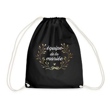 Équipe de la mariée couronne doré - Sac de sport léger - noir - Devant
