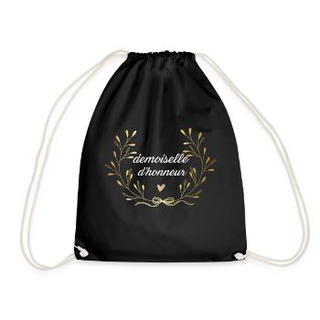 Demoiselle d’honneur couronne doré - Sac de sport léger - noir - Devant