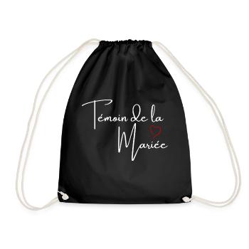 Red Heart Bride's Witness - Drawstring Bag - black - Front