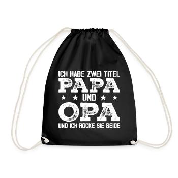 I have two titles: Dad and Grandpa - Drawstring Bag - black - Front