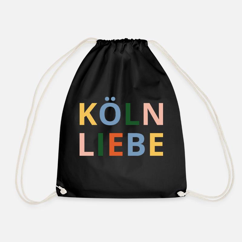 Köln Liebe, Köln ist bunt - Turnbeutel - Schwarz