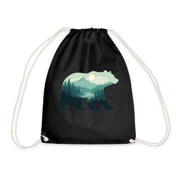 Bear Nature - Turnbeutel - Schwarz - Vorne