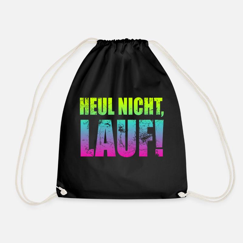 Heul nicht, Lauf! - Laufen, Joggen, Sport, Läufer - Turnbeutel - Schwarz