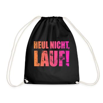 Ne pleurez pas, courez ! - Course à pied, jogging, sport, course à pied - Sac de sport léger - noir - Devant
