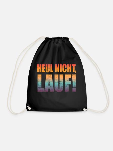 Heul nicht, Lauf! - Laufen, Joggen, Sport, Läufer - Turnbeutel - Schwarz