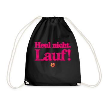 Ne pleurez pas, courez ! - Course à pied, jogging, sport, course à pied - Sac de sport léger - noir - Devant