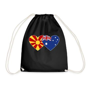 Macédoine Australie Drapeau Coeur - Sac de sport léger - noir - Devant