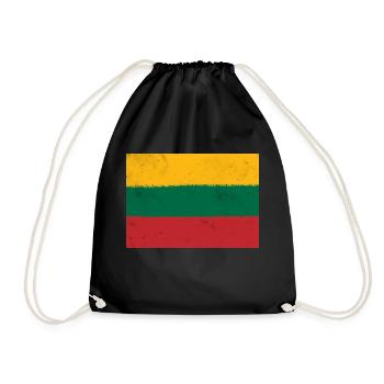 Flag of Lithuania - Drawstring Bag - black - Front