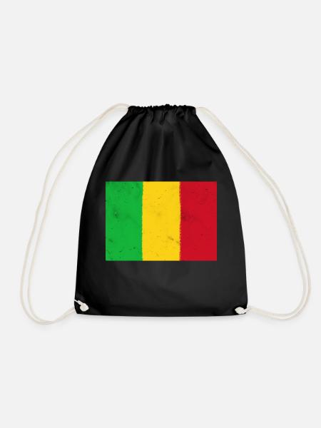 Flag of Mali - Drawstring Bag - black
