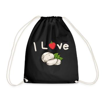 I Love Tomate Mozzarella - Turnbeutel - Schwarz - Vorne
