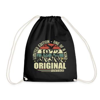 Original 1972 Vintage Rétro Vintage 1972 Né - Sac de sport léger - noir - Devant