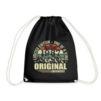 Août 1987 Anniversaire Août 1987 Millésime Août - Sac de sport léger - noir - Devant