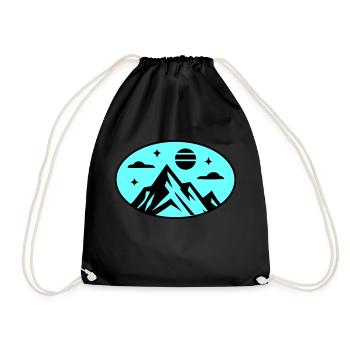 Mountains icon - Drawstring Bag - black - Front