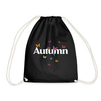 AUTUMN - Beautiful Girl Name with Butterflies - Drawstring Bag - black - Front