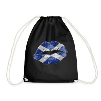 Kiss (Scotland) - Drawstring Bag - black - Front